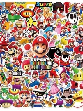 Nintendo Super Mario Stickers - 50 Pcs Assorted Pack